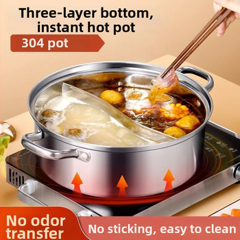 Hot Pot od 316 nerez čelika, dvostruko dno, kompatibilan s indukcijskom pločom, kapacitet iznad 10 L