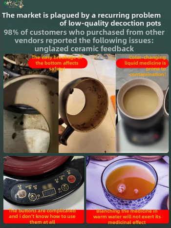 Oală de decoct pentru plante medicinale cu vas interior ceramic (Model FT-Y60HA, 4L, 220V, 300–350W)