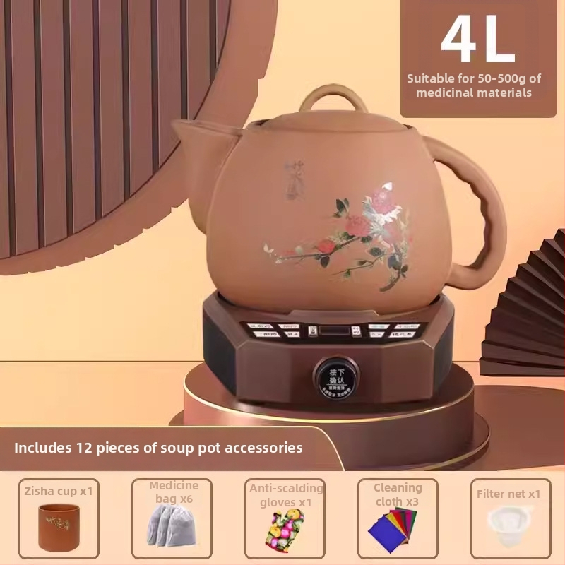 Oală de decoct pentru plante medicinale cu vas interior ceramic (Model FT-Y60HA, 4L, 220V, 300–350W)