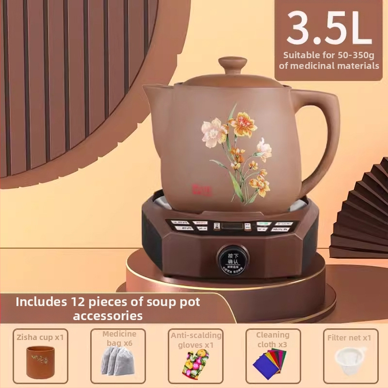 Oală de decoct pentru plante medicinale cu vas interior ceramic (Model FT-Y60HA, 4L, 220V, 300–350W)