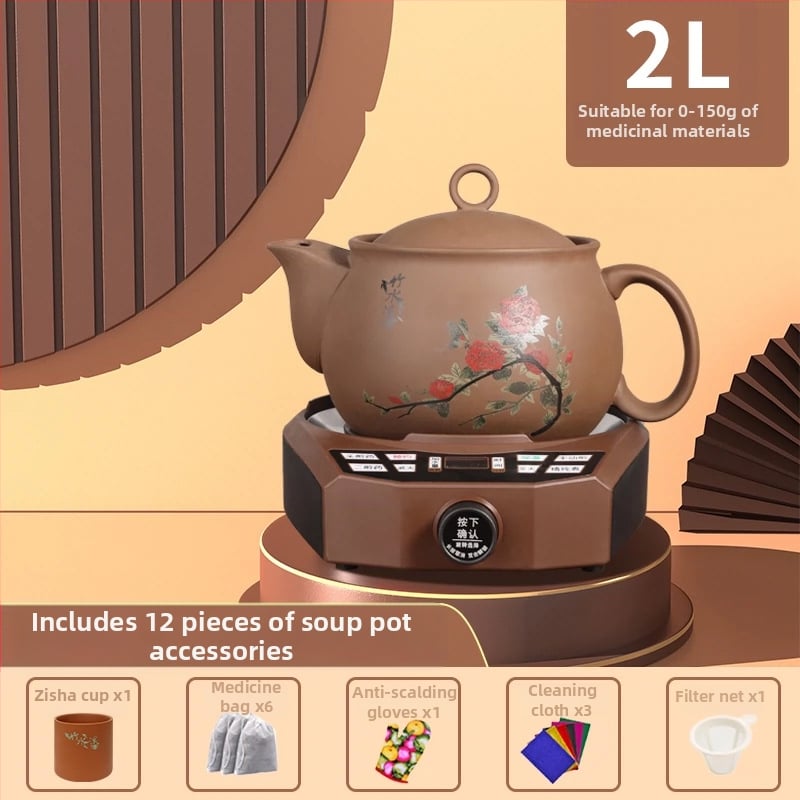 Oală de decoct pentru plante medicinale cu vas interior ceramic (Model FT-Y60HA, 4L, 220V, 300–350W)