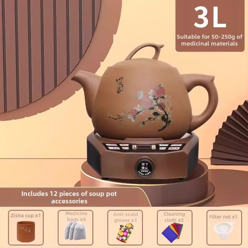 Oală de decoct pentru plante medicinale cu vas interior ceramic (Model FT-Y60HA, 4L, 220V, 300–350W)