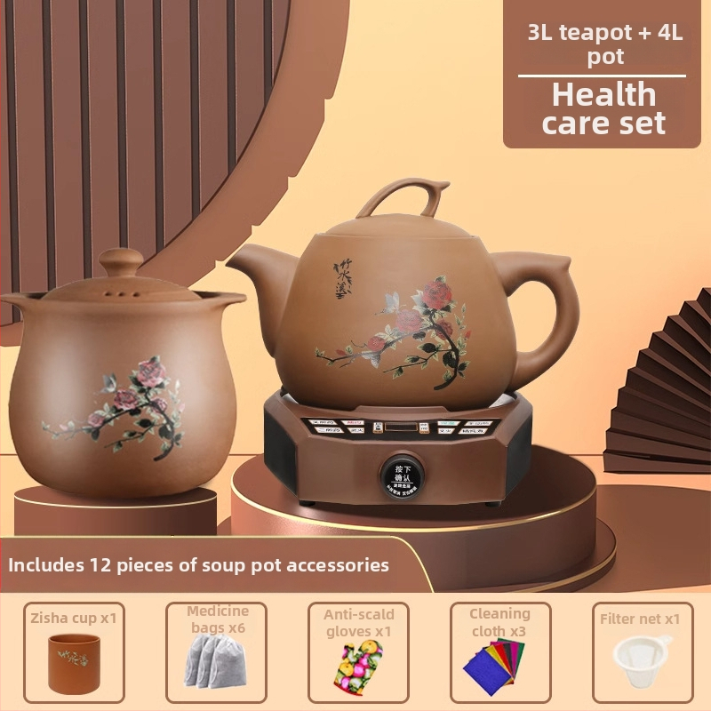 Oală de decoct pentru plante medicinale cu vas interior ceramic (Model FT-Y60HA, 4L, 220V, 300–350W)