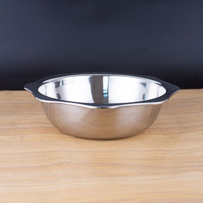 304 nehrđajući čelik, šabu lonac s dvostrukim ručkama, kapacitet 2,1–4 L, jednosno dno, kompatibilan s indukcijskom pločom