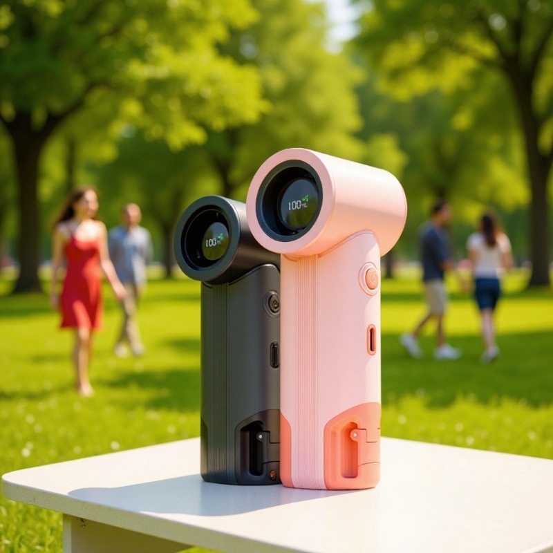 Φορητός μίνι ανεμιστήρας χειρός με 6+ λεπίδες, κινητήρας χωρίς ψήκτρες, ενσωματωμένη μπαταρία 2000–4000mAh με φόρτιση USB, 5 ταχύτητες, ψηφιακή οθόνη