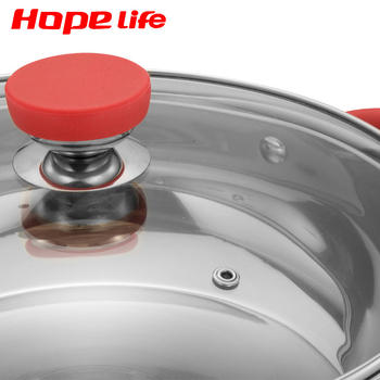 Hot Pot, nehrđajući čelik, trostruko dno, kapacitet 6,1-10 L, stakleni poklopac tipa G