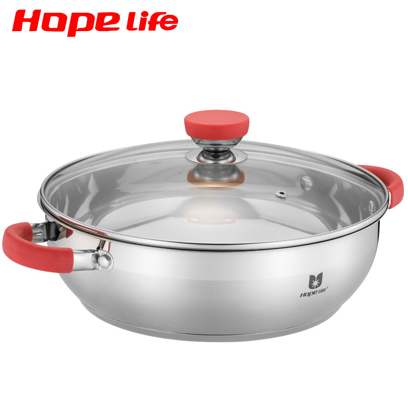 Hot Pot, nehrđajući čelik, trostruko dno, kapacitet 6,1-10 L, stakleni poklopac tipa G