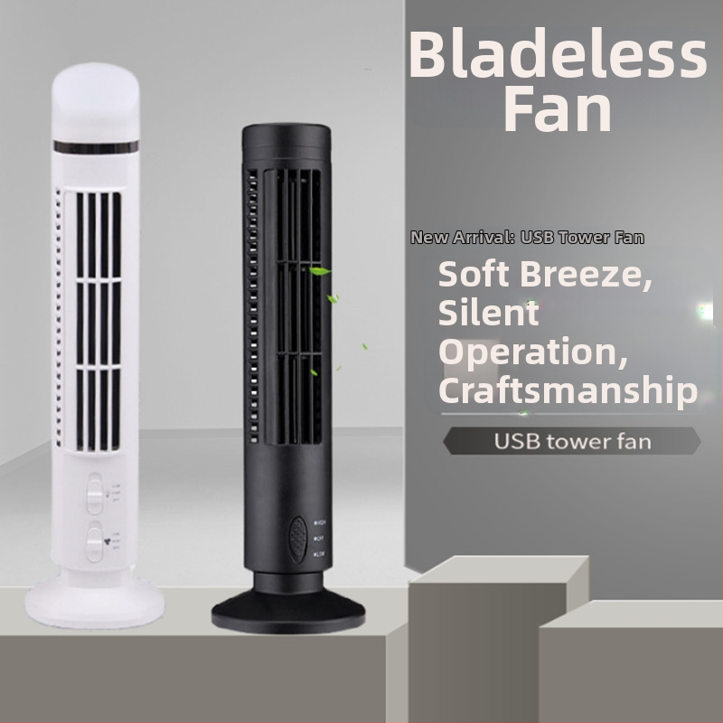 USB napájaný bezlopatkový stolný ventilátor s LED lampou na ochranu očí, prirodzený vietor, 2 rýchlosti