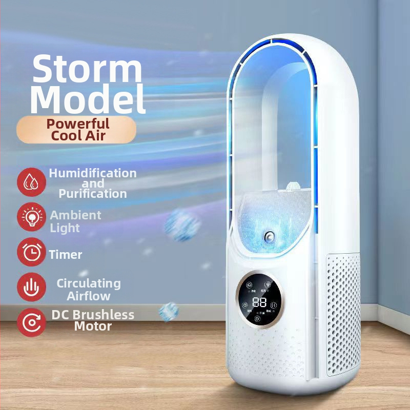 USB stolný ventilátor bez lopatiek s ochladením hmlou, 6 rýchlostí, prirodzený vietor, časovač 2-8 h, 5V 12W, hluk <36 dB, Nest Helper