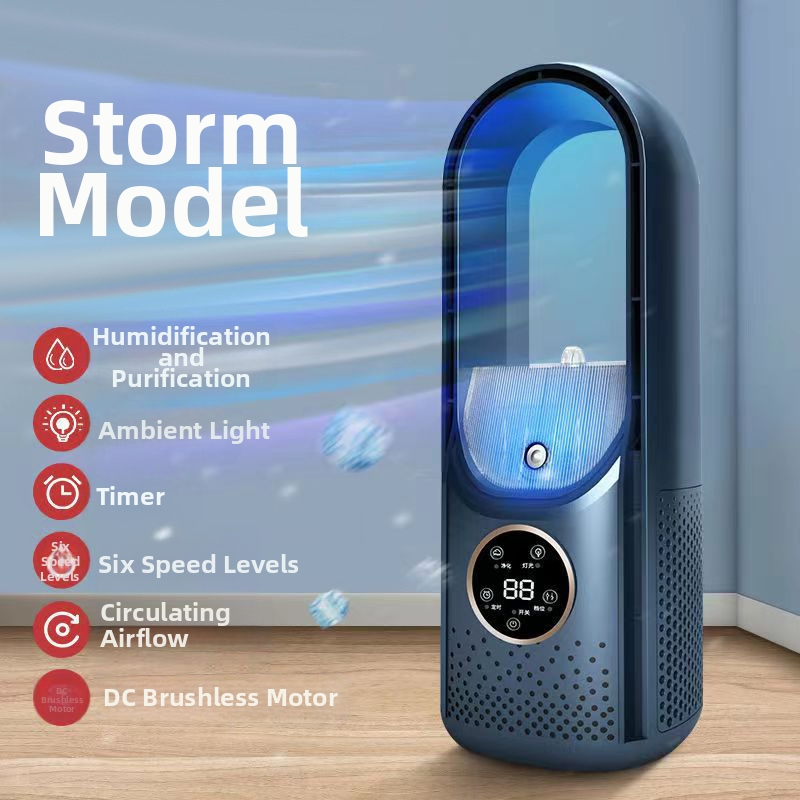 USB stolný ventilátor bez lopatiek s ochladením hmlou, 6 rýchlostí, prirodzený vietor, časovač 2-8 h, 5V 12W, hluk <36 dB, Nest Helper