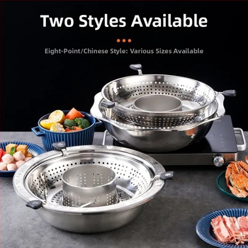 Otáčavý nastaviteľný nerezový hrniec na hot pot Mandarin Duck – 4,1–6 L, iba spodná časť, bez veka, značka TAIYANG