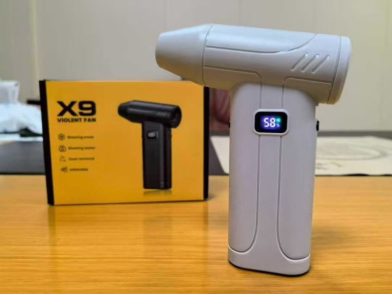 X9 USB ανεμιστήρας με ενσωματωμένη μπαταρία, τουρμπίνο ροή αέρα, 5 ταχύτητες, 2000–4000 mAh, 1–3 ώρες λειτουργίας, θόρυβος 60–70 dB
