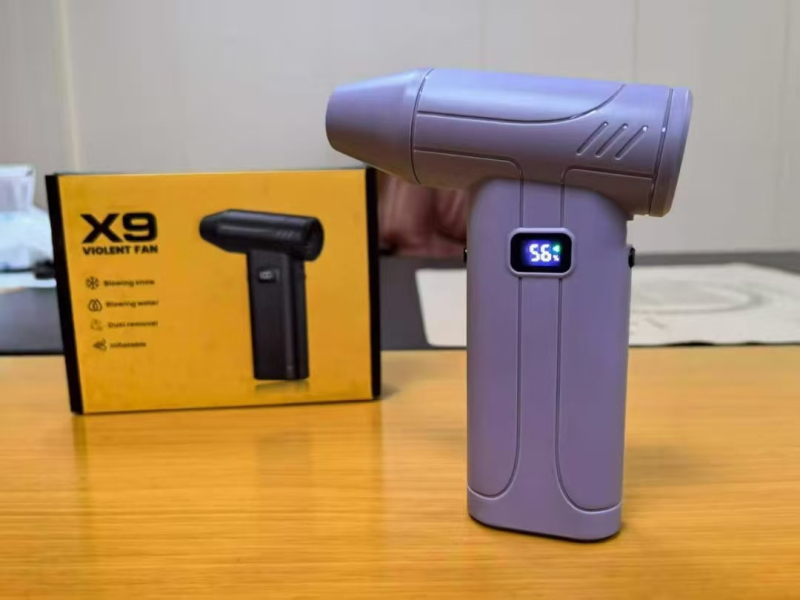 X9 USB ανεμιστήρας με ενσωματωμένη μπαταρία, τουρμπίνο ροή αέρα, 5 ταχύτητες, 2000–4000 mAh, 1–3 ώρες λειτουργίας, θόρυβος 60–70 dB