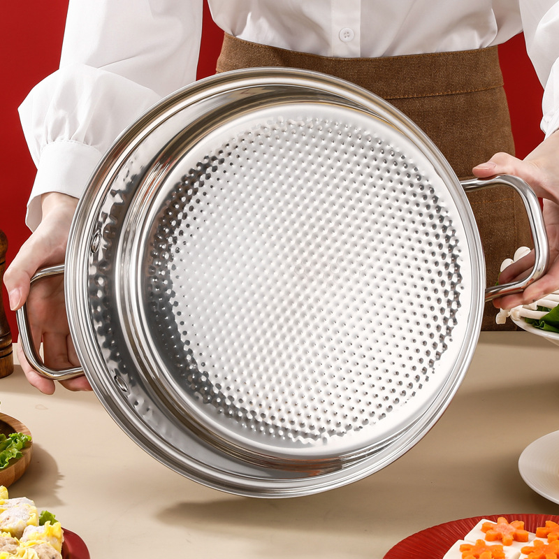 Lonac od nehrđajućeg čelika za vruću pot s dvostrukim odjeljcima Mandarin duck, Model BR, staklena kapica, višeslojno dno, kapacitet 2.1-4 L i 4.1-6 L