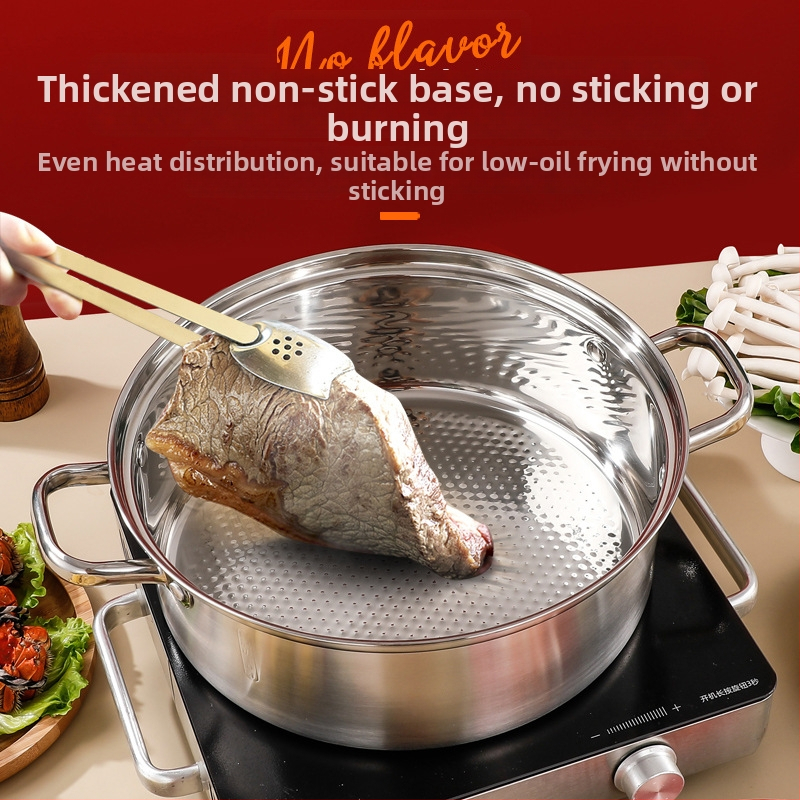 Lonac od nehrđajućeg čelika za vruću pot s dvostrukim odjeljcima Mandarin duck, Model BR, staklena kapica, višeslojno dno, kapacitet 2.1-4 L i 4.1-6 L