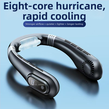 J18 ventilator fără lame pentru gât, alimentare USB, baterie încorporată 1200-2000mAh, 3 viteze, motor brushless, portabil pentru exterior