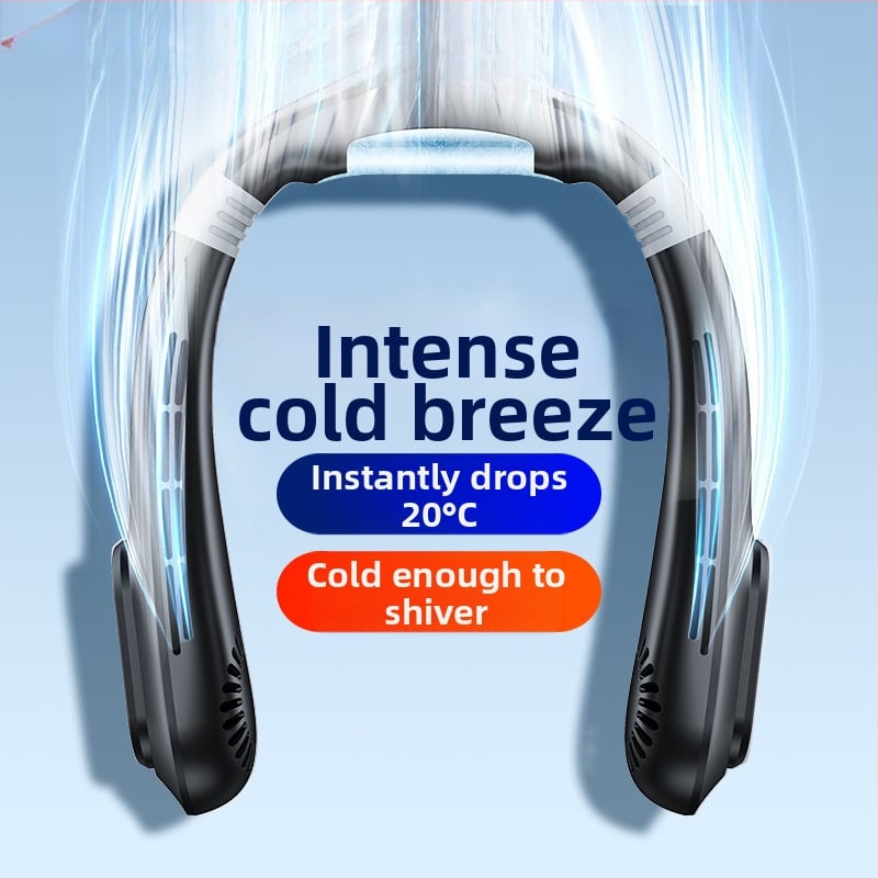 J18 ventilator fără lame pentru gât, alimentare USB, baterie încorporată 1200-2000mAh, 3 viteze, motor brushless, portabil pentru exterior