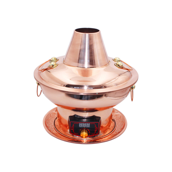Bakreni lonac za hot pot, neelektrični, čisto bakreno kućište, kapacitet 2.1–4 L, jednostruko dno, tradicionalni kineski stil