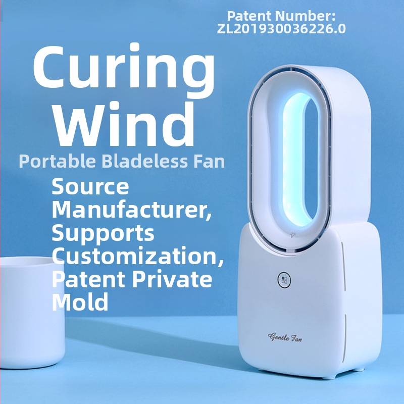 Ventilátor bez lopatiek pre stolný počítač s USB nabíjaním, prenosný a tichý, vstavaná 2500 mAh batéria, 4 rýchlosti