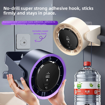 Ventilator de circulație fără palete, pentru birou/fixare pe perete, silențios, încărcare USB, baterie încorporată 4000–6000 mAh, motor brushless, 5 trepte