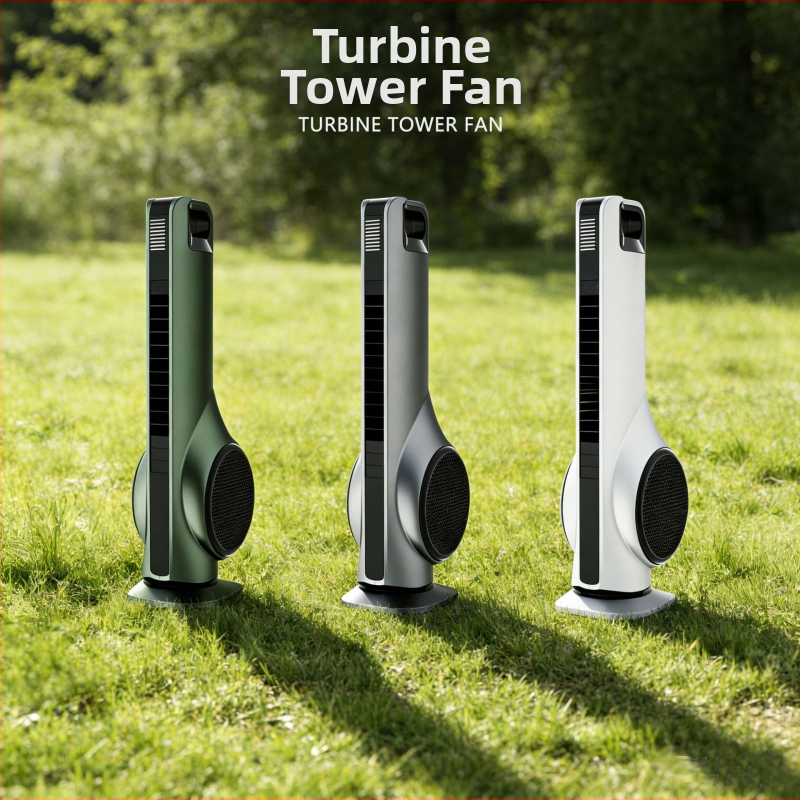 Bezlopatkový vežový ventilátor s diaľkovým ovládaním, 3 rýchlosti, široký prúd vzduchu