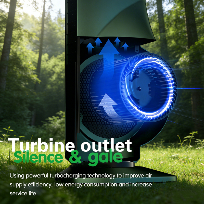 Bezlopatni toranj ventilator s daljinskim upravljanjem, 3 brzine, široki protok zraka