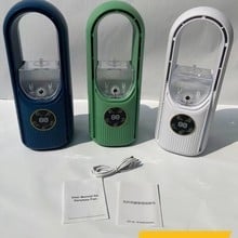 Ανεμιστήρας γραφείου χωρίς λεπίδες με ψεκασμό νερού, τροφοδοσία USB, 6 ταχύτητες, ενσωματωμένη μπαταρία 2000–4000mAh, αυτονομία 1–3 ώρες