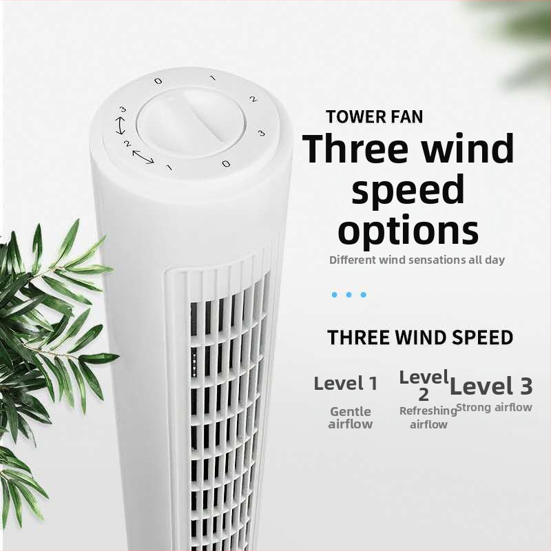 Bezlapatový stĺpový ventilátor QB-T628, 220V, 45W, 50Hz, hluk 40–50 dB, 3 rýchlosti, režimy Natural/Sleep/Normal vietor, mechanické ovládanie, bezkartáčový motor