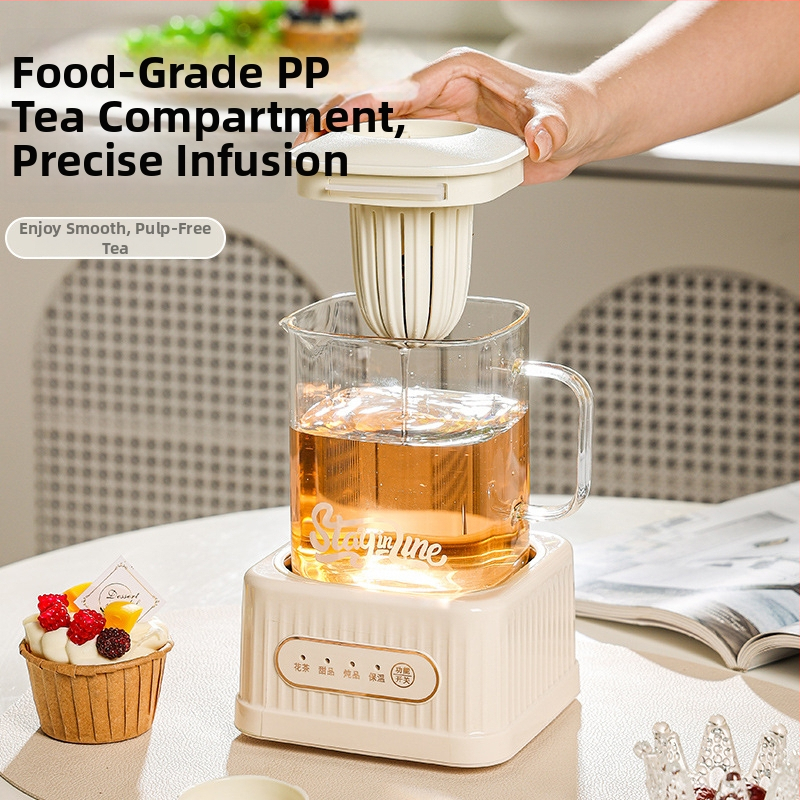 Zdravá kanvička na čaj s digitálnym termostatom, sklenené telo, 500W, model MZS-500B, pre 2-3 osoby