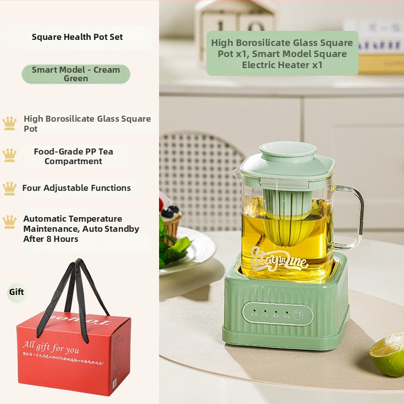 Zdravá kanvička na čaj s digitálnym termostatom, sklenené telo, 500W, model MZS-500B, pre 2-3 osoby