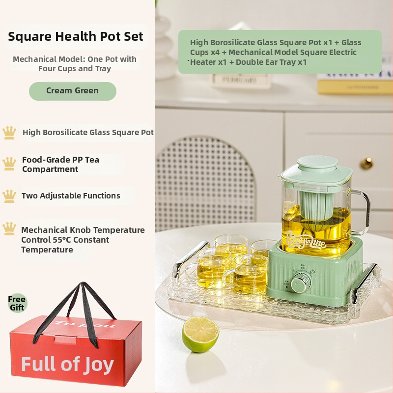 Zdravá kanvička na čaj s digitálnym termostatom, sklenené telo, 500W, model MZS-500B, pre 2-3 osoby