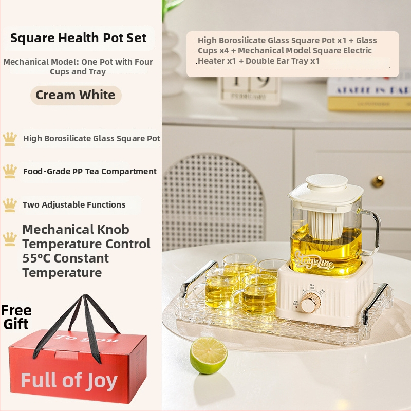 Zdravá kanvička na čaj s digitálnym termostatom, sklenené telo, 500W, model MZS-500B, pre 2-3 osoby