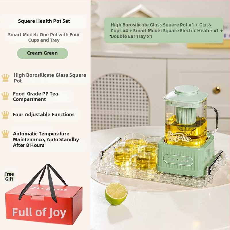 Zdravá kanvička na čaj s digitálnym termostatom, sklenené telo, 500W, model MZS-500B, pre 2-3 osoby