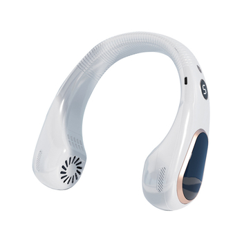 Ανεμιστήρας γύρω από τον λαιμό – ενσωματωμένη μπαταρία 2000–4000mAh, USB επαναφορτιζόμενος, τουρμπίνα χωρίς λεπίδες, 5 ταχύτητες, αυτονομία 6–8 ωρών