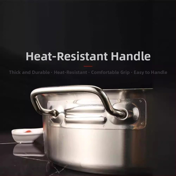 Nerezový hrniec na hot pot s plochým dnom, 6,1–10 l, dvojité rúčky, antiadhézna vrstva