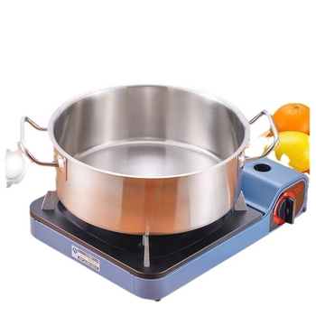 Nehrđajući čelični lonac za hot pot, ravno dno, 6,1–10 L, dvostruke ručke, premaz protivlijepljiv