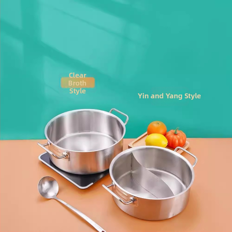 Nerezový hrniec na hot pot s plochým dnom, 6,1–10 l, dvojité rúčky, antiadhézna vrstva