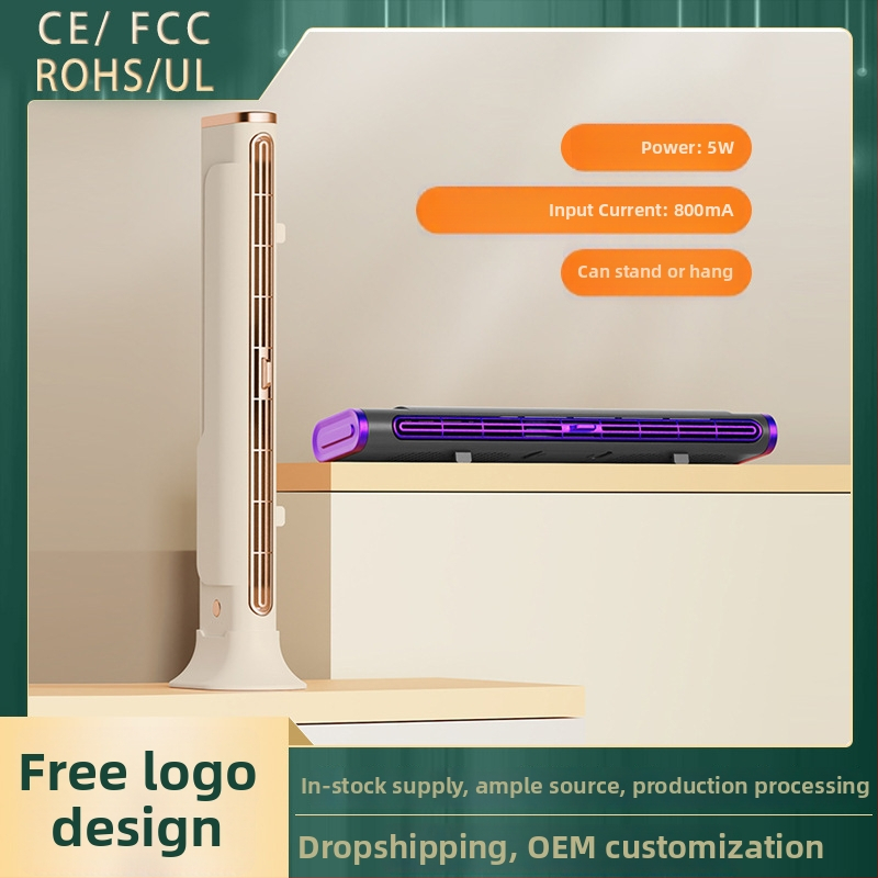 Bez lopatového veža ventilátora pre domáce použitie, USB napájanie, vstavaná batéria 4000mAh, prirodzený vietor, 3 rýchlosti, možno zavesiť na stenu alebo stojan, tichý