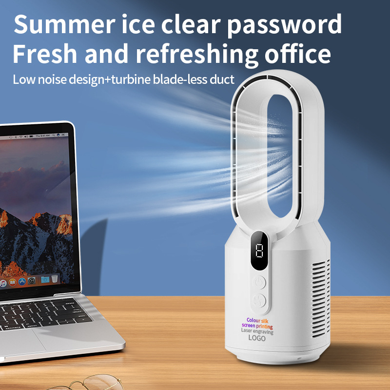 Ventilator bez lopatica za spavaću sobu, prijenosni mini električni ventilator, 5 brzina, 5 W, buka 36–45 dB, napajanje baterijom