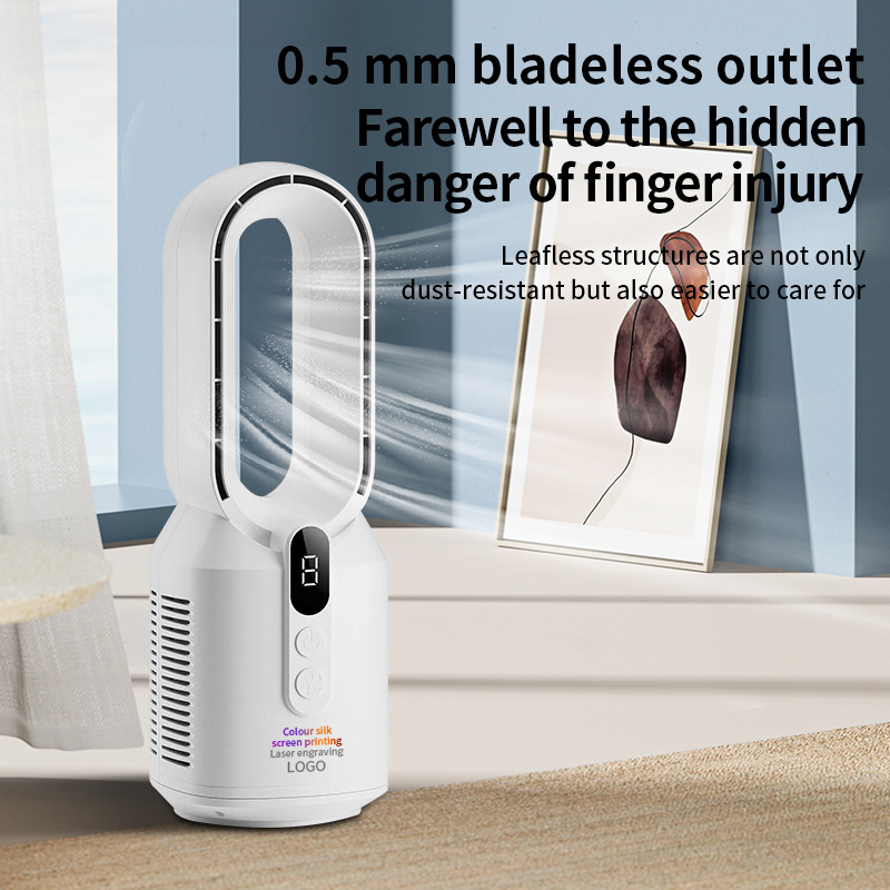 Ventilator bez lopatica za spavaću sobu, prijenosni mini električni ventilator, 5 brzina, 5 W, buka 36–45 dB, napajanje baterijom