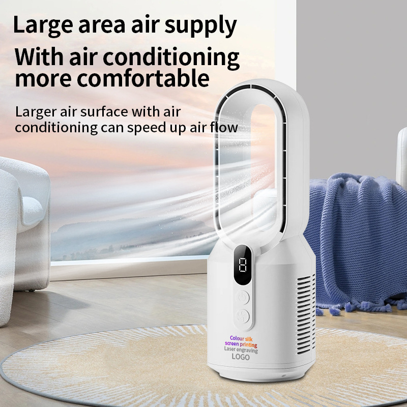 Ventilator bez lopatica za spavaću sobu, prijenosni mini električni ventilator, 5 brzina, 5 W, buka 36–45 dB, napajanje baterijom