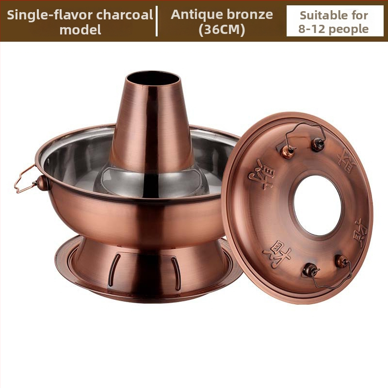 Čínske štýlové hot pot s napodobením medi, nádoba z nehrdzavejúcej ocele 201, objem 2,1–4 l, značka Yaojia le, domáce použitie, bez elektriny