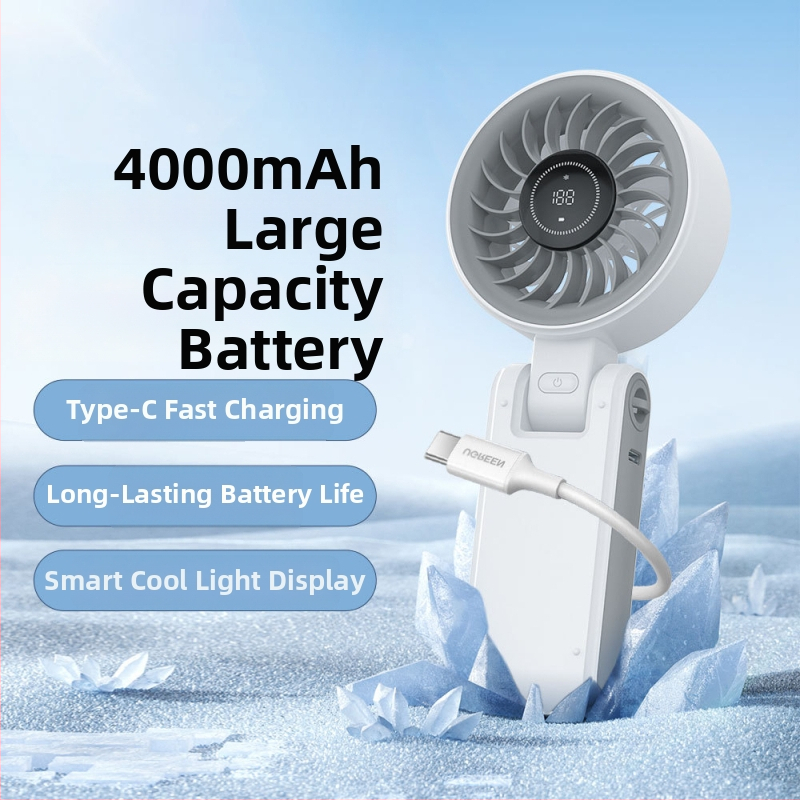 Ventilator de gât pliabil, fără palete, portabil, USB alimentare, 10W, zgomot 36–45 dB, baterie încorporată 2000–4000 mAh