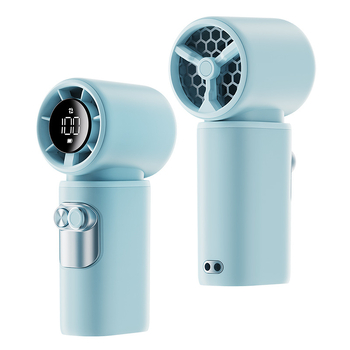 Χειροκίνητος ανεμιστήρας USB επαναφορτιζόμενος χωρίς λεπίδες με ψηφιακή οθόνη, ισχυρή τουρμπίνα, ενσωματωμένη μπαταρία 2000–4000mAh