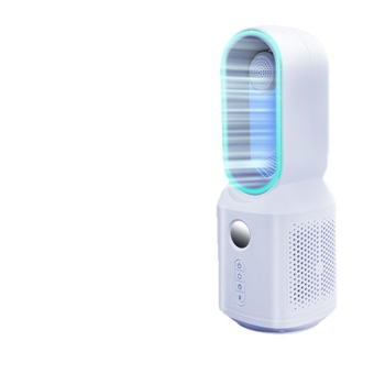 Επιτραπέζιος ανεμιστήρας χωρίς λεπίδες για ψύξη, 3 ρυθμίσεις ταχύτητας, DC brushed motor, θόρυβος κάτω από 36 dB, αντικαταστάσιμη μπαταρία 300–500 mAh, τροφοδοσία μέσω USB