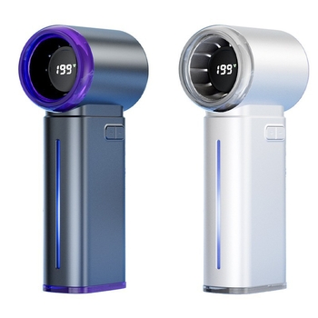 Ventilator manual fără palete cu ceață, încărcare USB, baterie încorporată 2000–4000 mAh, afișaj LED digital