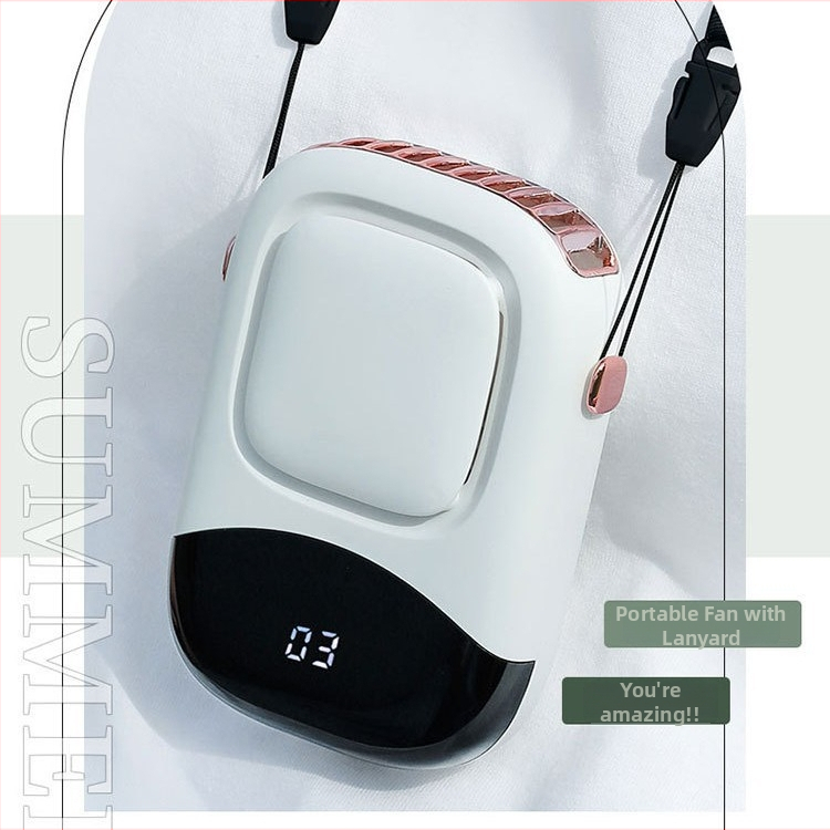 Ventilator fără lame pentru gât și talie, alimentare USB, baterie încorporată 1000–1200 mAh, 3 viteze, autonomie 3–6 ore