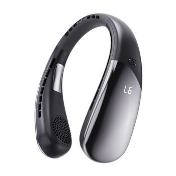 Ventilator purtabil pentru gât, fără palete, cu baterie încorporată 2000-4000mAh, 6 viteze, motor brushless, autonomie 3-6 ore