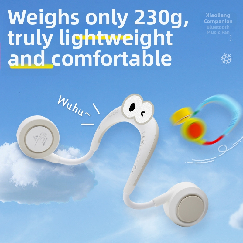 Ventilator cervical fără palete, încărcare USB, baterie încorporată 2000–4000 mAh, 5 trepte de viteză