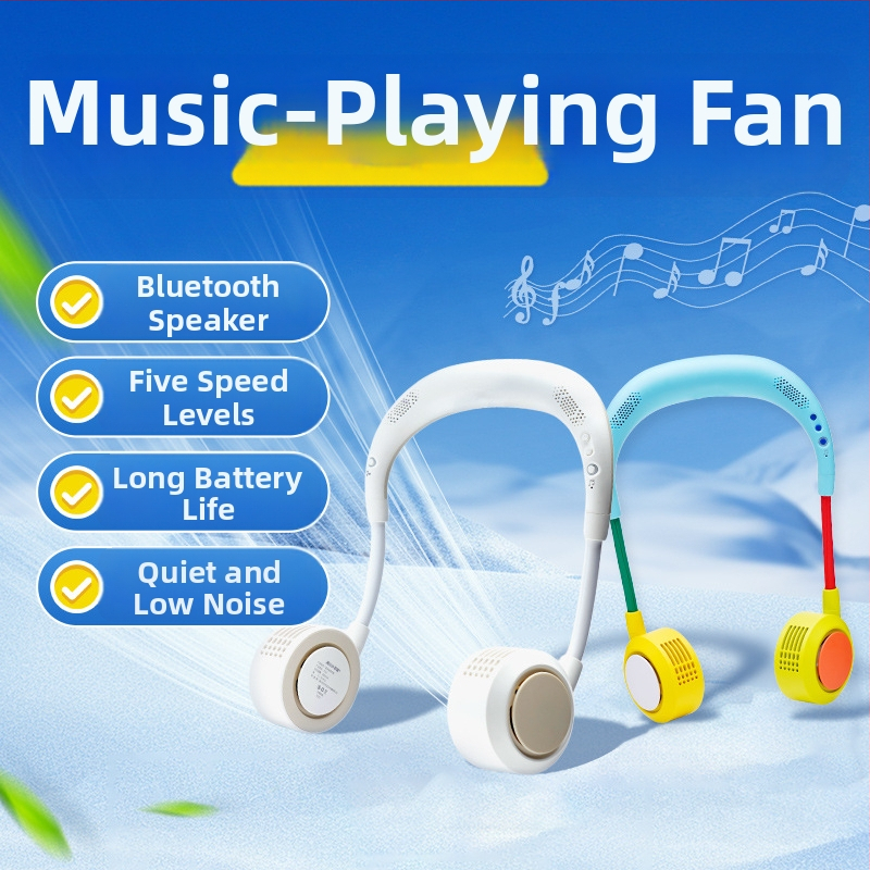 Ventilator cervical fără palete, încărcare USB, baterie încorporată 2000–4000 mAh, 5 trepte de viteză